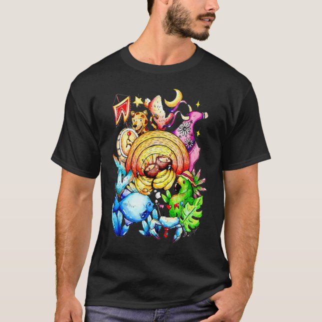 Tropicalia-Aquarell T-Shirt (Vorderseite)