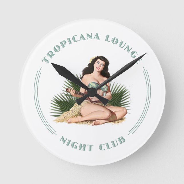 Tropicana Night Club Parco Tassino Runde Wanduhr (Vorderseite)