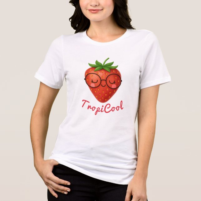TropiCool Strawberry - Niedlicher Sommer T - Shirt (Vorderseite)