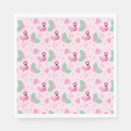 Tropics Flamingo Bird Blume Muster Tropical Pink Serviette
