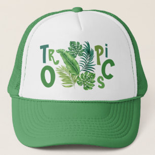 Tropics Green Palm Banana Monstera Blätter Truckerkappe