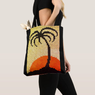 Tropics Palm Tree Profil Sunset Artisan Crochet