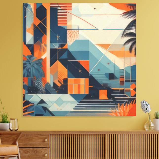 tropisch abstrakt 001 leinwanddruck (Insitu (Wohnzimmer))