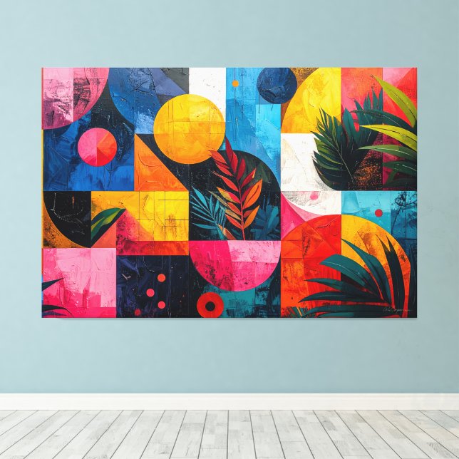 Tropisch abstrakt leinwanddruck (Insitu (Holzboden))