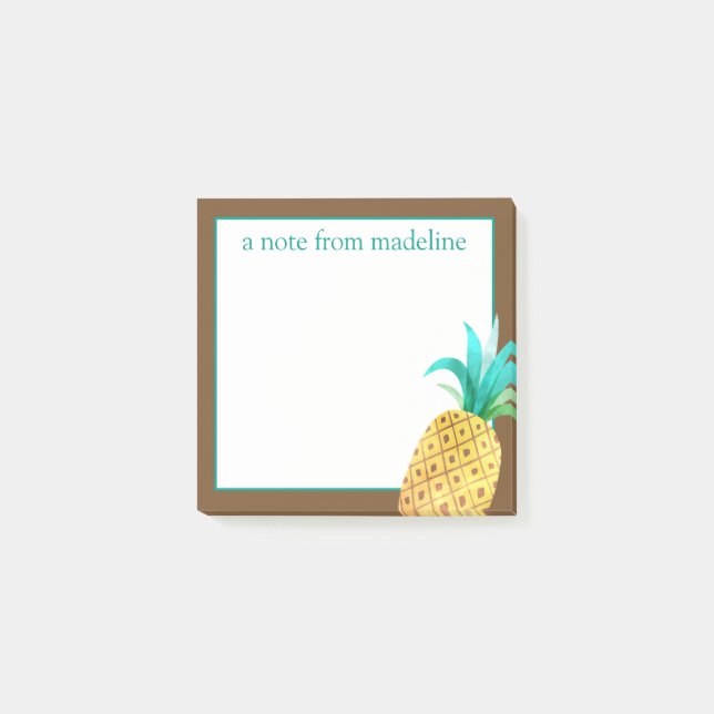 tropisch | Ananas Post-it Klebezettel (Vorderseite)