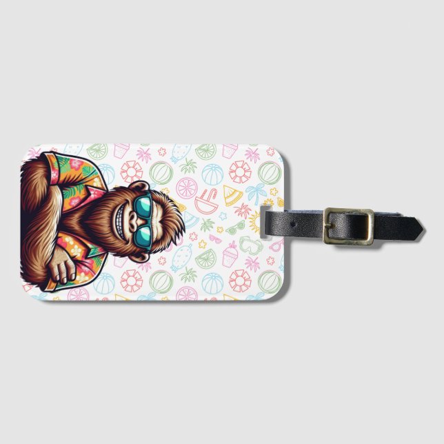 Tropisch/Beach yeti/bigfoot Gepäckanhänger (Vorderseite (Horizontal))