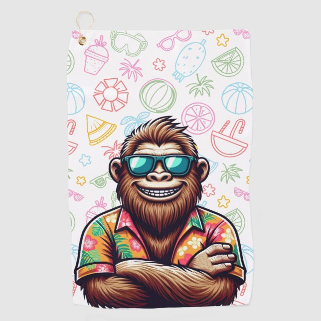 Tropisch/Beach yeti/bigfoot Golfhandtuch (Vorderseite)