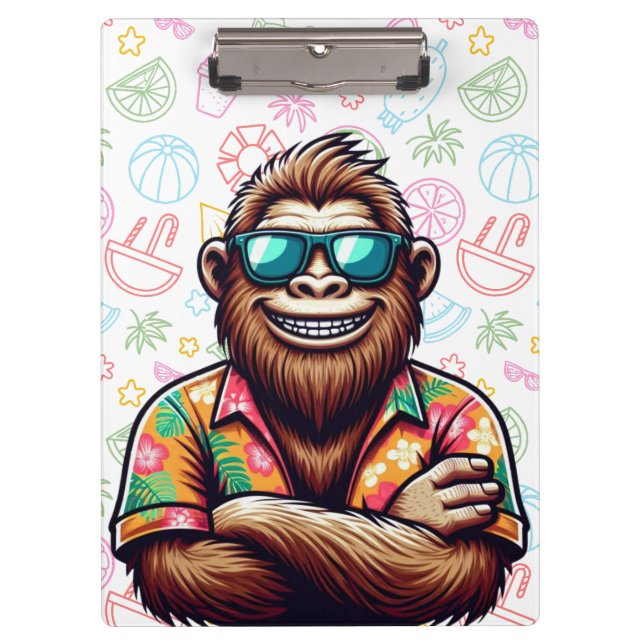 Tropisch/Beach yeti/bigfoot Klemmbrett (Vorderseite)