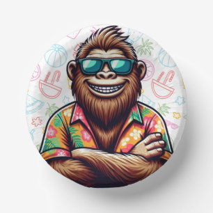 Tropisch/Beach yeti/bigfoot Pappteller