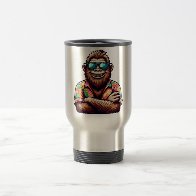 Tropisch/Beach yeti/bigfoot Reisebecher (Mittel)