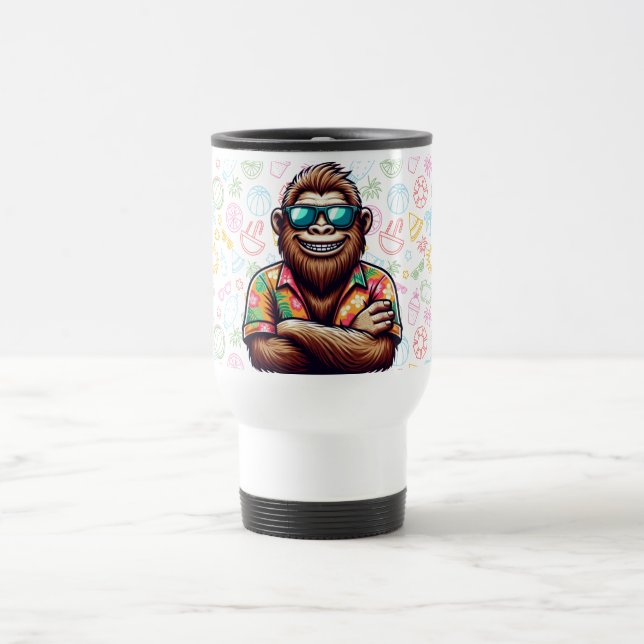 Tropisch/Beach yeti/bigfoot Reisebecher (Mittel)