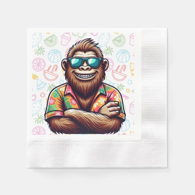 Tropisch/Beach yeti/bigfoot Serviette (Vorderseite)