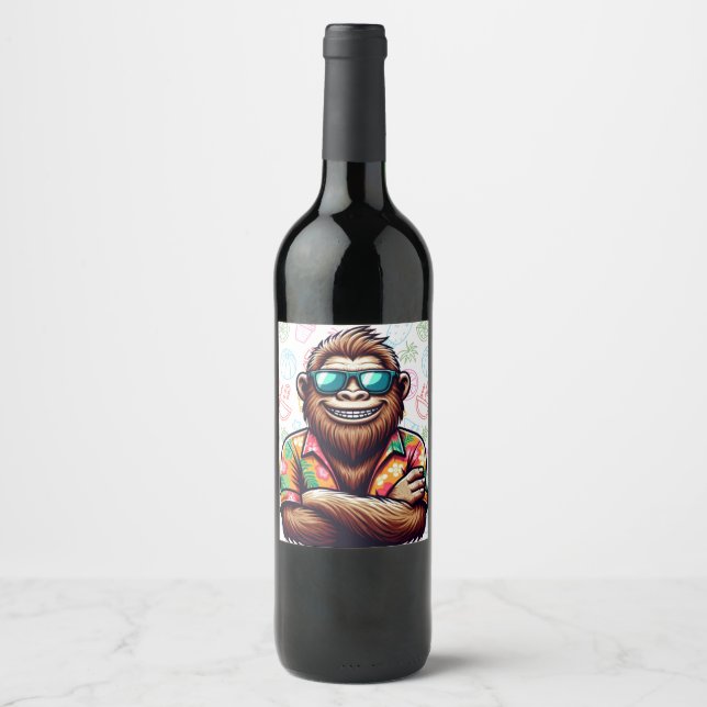 Tropisch/Beach yeti/bigfoot Weinetikett (Vorderseite)