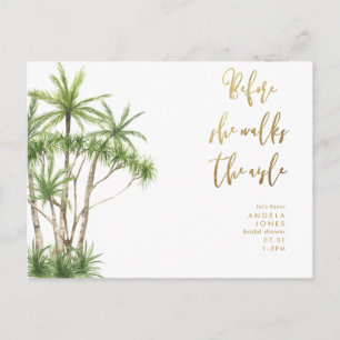 Tropisch, bevor sie das Aisle-Brautparty geht Postkarte