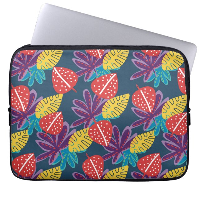 Tropisch-blumenfarbener Hawaii Laptopschutzhülle (Vorderseite)