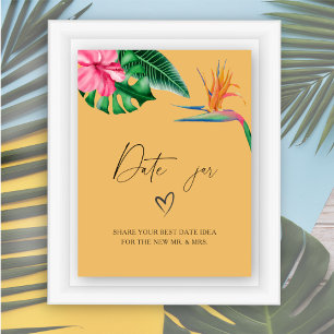 Tropisch - Date-Night-Ideen. Date-Glas-Bridal-Game Poster