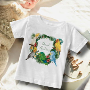 Tropisch Exotic Baby Wild Parrots Geburtstag Baby T-shirt