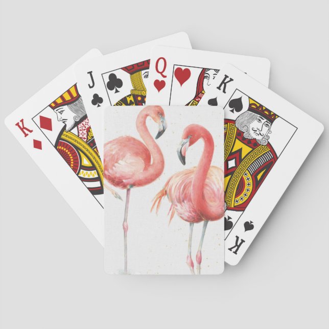 tropisch | Familie Flamingos Spielkarten (Rückseite)