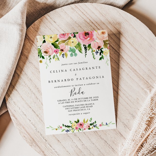 Tropisch farbenfrohe Herbstblütenhochzeit Einladung (Von Creator hochgeladen)