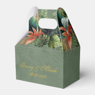 Tropisch farbenfrohe Palm Blätter GoldWedding Cust Geschenkschachtel