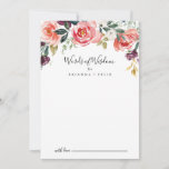 Tropisch farbenfrohe Sommerhochzeiten Worte der We Hinweiskarte<br><div class="desc">Diese tropische farbenfrohe Sommerheirat mit Weisheitsratenkarte ist perfekt für eine moderne Hochzeit. Das Design ist illustriert, weiß, rosa, rot, bordeauxrot und lila, elegante Blume, die in hübsche Blumensträuße untergebracht sind. Diese Karten sind ideal für Hochzeiten, Brautparty, Babydusche, Graduiertenfest u.v.m. Personalisieren Sie die Karten mit den Namen der Braut und Bräutigam,...</div>