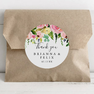 Tropisch farbiger Herbst Danke Gastgeschenk Hochze Runder Aufkleber