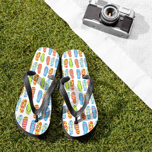 Tropisch farbiges Flip Flops-Muster Flops (Cute colorful flip flops artwork on flip flops. )
