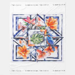 Tropisch floral, Botanisch mit Vogel Fleecedecke