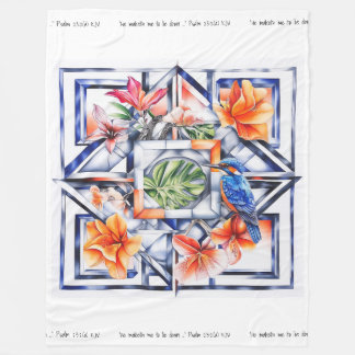 Tropisch floral, Botanisch mit Vogel Fleecedecke