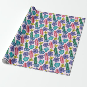 Tropisch floral: nahtloses Blätter-Muster Geschenkpapier