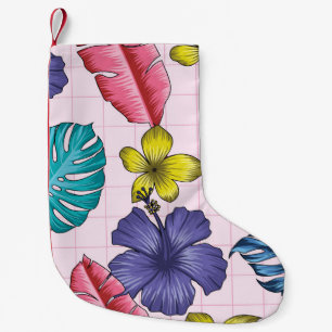 Tropisch floral: nahtloses Blätter-Muster Kleiner Weihnachtsstrumpf