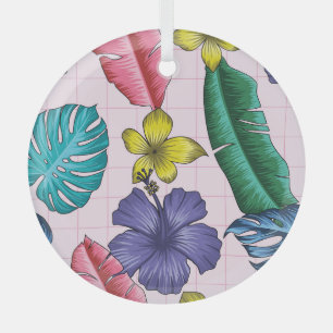Tropisch floral: nahtloses Blätter-Muster Ornament Aus Glas