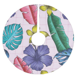 Tropisch floral: nahtloses Blätter-Muster Polyester Weihnachtsbaumdecke