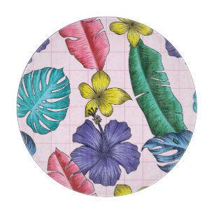 Tropisch floral: nahtloses Blätter-Muster Schneidebrett