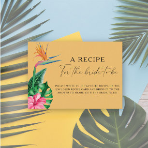 Tropisch floral - Rezept für die zukünftige Braut Begleitkarte