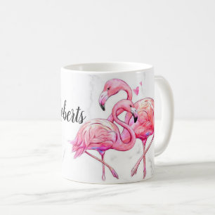 Tropisch Florales Flamingo Geometrisch  Kaffeetasse
