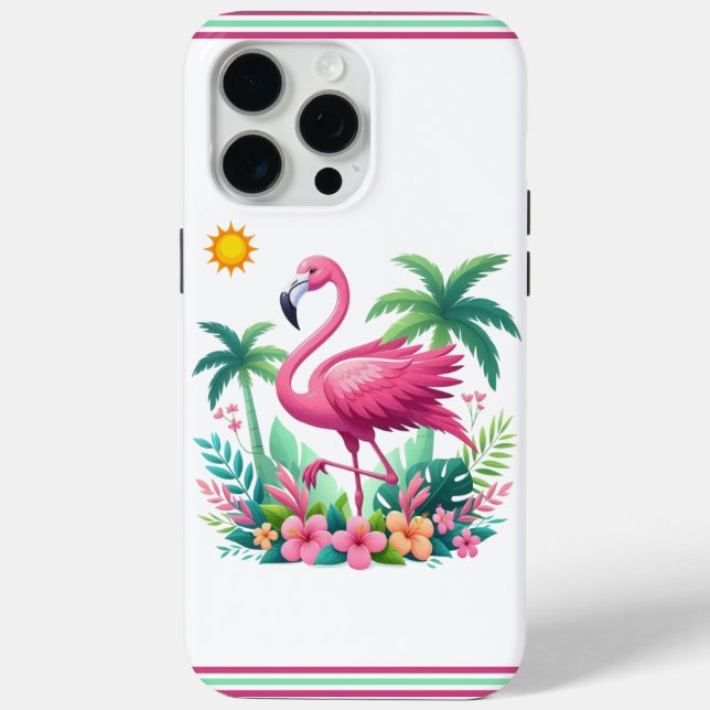 Tropisch/Florida rosa Flamingo Case-Mate iPhone Hülle (Rückseite)