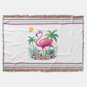 Tropisch/Florida rosa Flamingo Decke