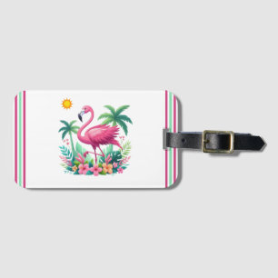 Tropisch/Florida rosa Flamingo Gepäckanhänger