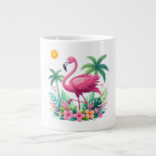 Tropisch/Florida rosa Flamingo Jumbo-Tasse