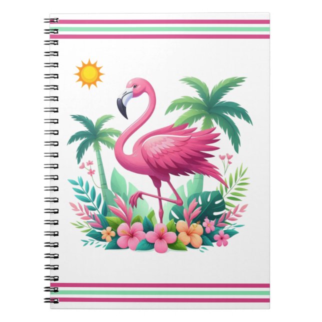 Tropisch/Florida rosa Flamingo Notizblock (Vorderseite)