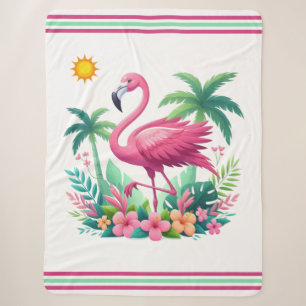 Tropisch/Florida rosa Flamingo Sherpadecke