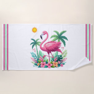 Tropisch/Florida rosa Flamingo Strandtuch