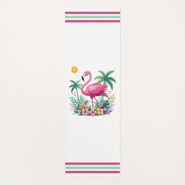 Tropisch/Florida rosa Flamingo Yogamatte (Vorderseite)