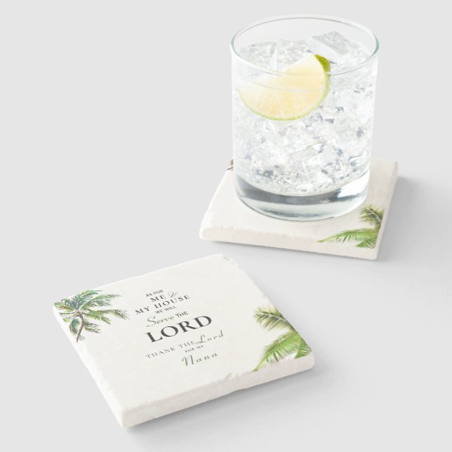 Tropisch für mich und mein Haus Dank an Nana Steinuntersetzer (Seitenansicht)