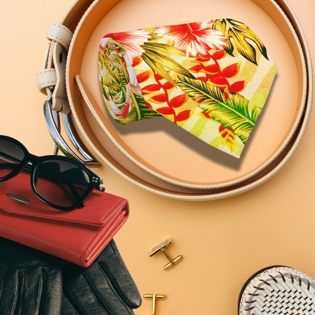 Tropisch-Gelbblütenhawaiianisches Muster Krawatte (Von Creator hochgeladen)