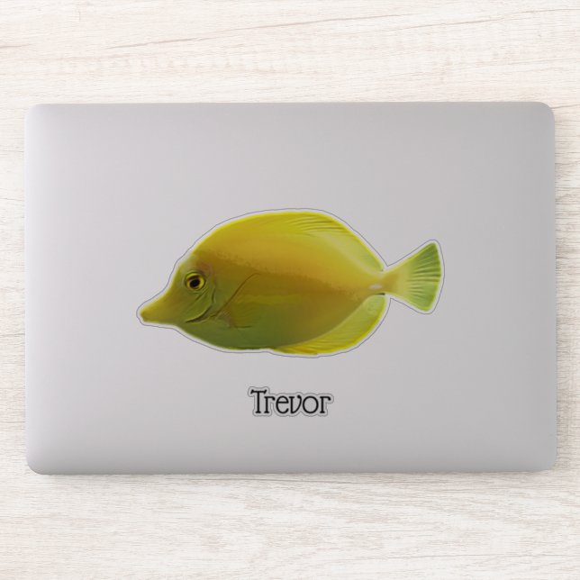 Tropisch Gelbe Fische mit Namen Aufkleber (Computer)