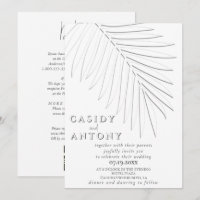 Tropisch geprägtes Palmenblatt mit einer Prägung