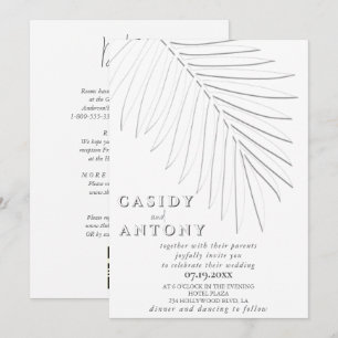 Tropisch geprägtes Palmenblatt mit einer Prägung Einladung