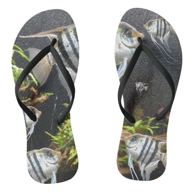 Tropisch gestreifte Fische Flip Flops (Fußbett)
